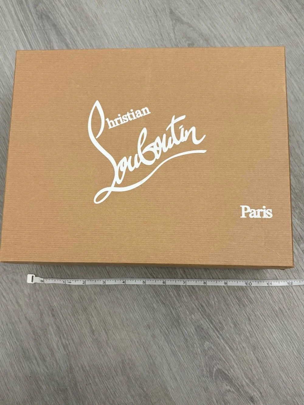 Christian Louboutin Tan Box with White Logo